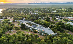 The crocodile-shaped hotel is in Kakadu National Park.