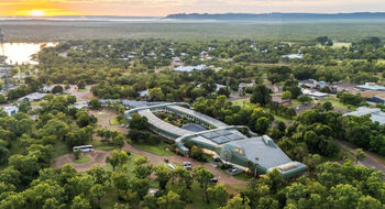 The crocodile-shaped hotel is in Kakadu National Park.
