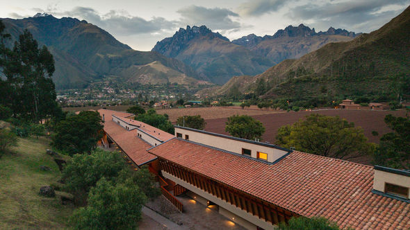 The Explora Valle Sagrado is nestled in a cornfield in Peru's Sacred Valley.