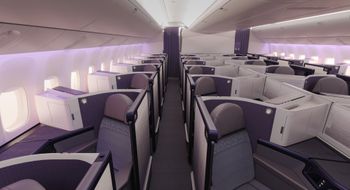Air New Zealand's redesigned Business Premier cabin on its Boeing 777s.