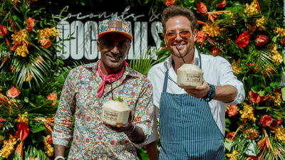 Chefs Marcus Samuelsson (left) and Scott Conant at last year's Bahamas Culinary & Arts Festival.