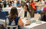 A marquee feature of GTM is multiple sessions of timed appointments between suppliers and advisors. Stephanie Rolon-Glen, a business development manager for Regent Seven Seas Cruises met with an advisor.