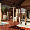 Accommodations at the JW Marriott Mount Kenya Rhino Reserve Safari Camp have private decks and plunge pools.