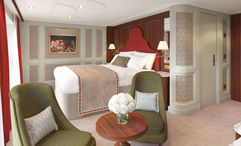A suite rendering for the Clara, a ship that will sail the Rhine.