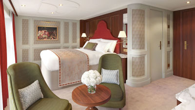 A suite rendering for the Clara, a ship that will sail the Rhine.