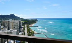 The view from a room at the Hyatt Regency Waikiki Beach Resort & Spa.