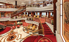 Rendering of the refreshed Grand Lobby on the Queen Victoria. The ship is heading to drydock in October.