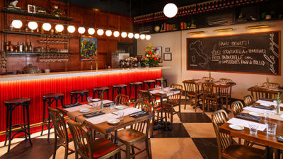 Sale Pepe Pizzeria e Cucina's new location creates a welcoming environment that transports you to Italy.