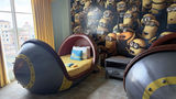 The Despicable Me Kids' Suites at Loews Portofino Bay Hotel, overlooking the hotel's replica of Portofino's harbor in Italy.