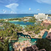 The view of Atlantis' Aquaventure waterpark and pool areas from a 17th floor balcony in the resort's signature Royal Towers.