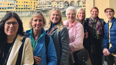 PATS founder Reece Oslinker (right) on a PATS fam trip in Italy.