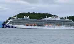 The Discovery Princess at Icy Strait Point in Alaska.