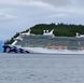 The Discovery Princess at Icy Strait Point in Alaska.