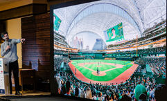 Frankie Sharpe, director of sports architecture at Bjarke Ingels Group and lead designer of the A’s baseball stadium on the former Tropicana site in Las Vegas, discusses the facility's features during last year’s Duck Duck Shed.