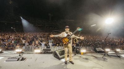 Zac Brown performing at Fenway Park.
