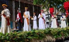 The Aloha Festivals' events include the annual floral parade.