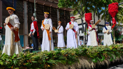 The Aloha Festivals' events include the annual floral parade.