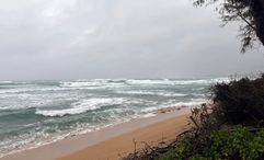The Hawaiian island of Kauai saw heavy surf, wind and rain on Aug. 16 as Lala passed south of the state.