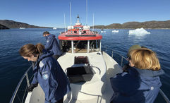HX Expeditions guests fish for cod that will later be prepared by chefs back on the ship.