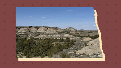 A view of the South Unit of Theodore Roosevelt National Park, one of North Dakota's biggest draws.