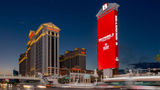A 210-foot-tall-by-62-foot-wide marquee has been installed in front of Caesars Palace, which is celebrating 60 years of operations with memorabilia and special food and beverage menu items reminiscent of 1966 cuisine.