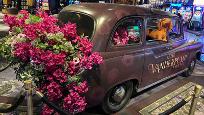 Vanderpump Hotel’s casino features chandeliers, art and other elements to build an “industrial romantic” style.