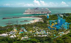 A bird's-eye view of Great Stirrup Cay and its new waterpark.