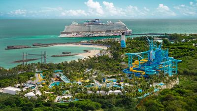A bird's-eye view of Great Stirrup Cay and its new waterpark.