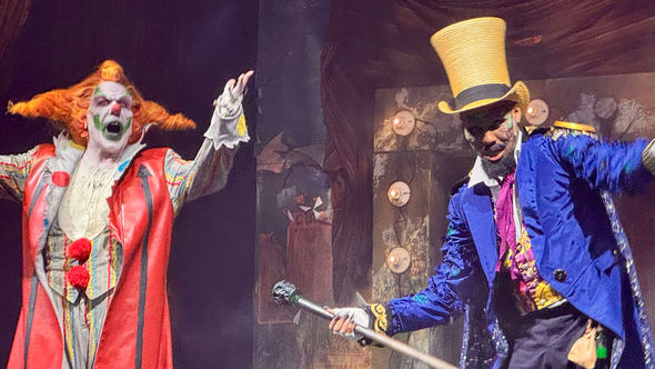 Halloween Horror Nights icons Jack the Clown and Dr. Oddfellow make an appearance at a media event.