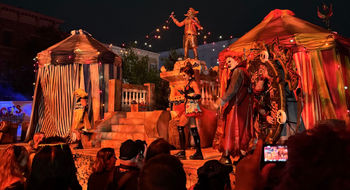 An elaborate set at Universal Studios Florida, where Halloween Horror Nights icon Jack the Clown and his girlfriend, Chance, performed throughout the event.