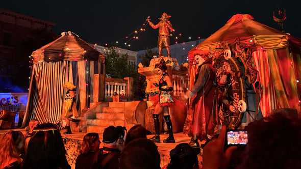 An elaborate set at Universal Studios Florida, where Halloween Horror Nights icon Jack the Clown and his girlfriend, Chance, performed throughout the event.