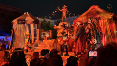 An elaborate set at Universal Studios Florida, where Halloween Horror Nights icon Jack the Clown and his girlfriend, Chance, performed throughout the event.