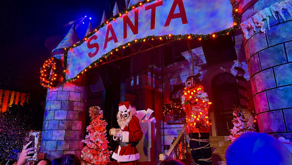 Art the Clown makes an appearance as Santa. Art the Clown makes an appearance as Santa.