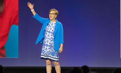Nexion Travel Group president Jackie Friedman on stage at Nexion's CoNexion 2026 in Austin, Texas.