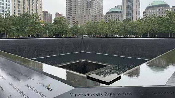 The 9/11 Memorial pools sit in the footprints of the former North and South Towers.