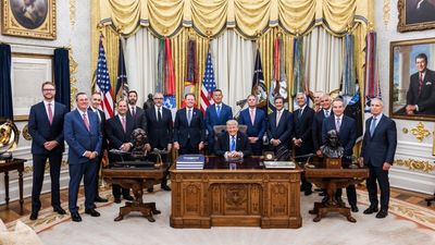 Travel CEOs with President Trump at the White House on Sept. 2.