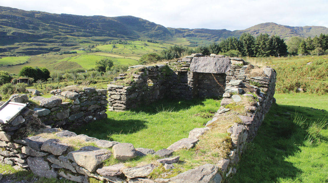 Famine-era ruins at Molly Gallivan's 200-year-old farm.