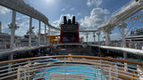 A sunny morning onboard the Disney Wish, which operates from Port Canaveral, Fla., to the Bahamas. The ship will offer cruises from New York in 2027.
