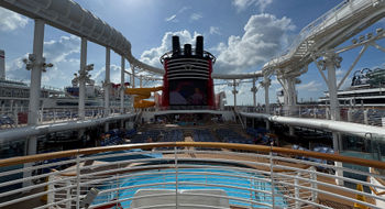 A sunny morning onboard the Disney Wish, which operates from Port Canaveral, Fla., to the Bahamas. The ship will offer cruises from New York in 2027.