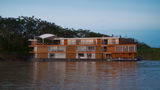 An exterior view of the Zafiro ship by Jungle Experiences.