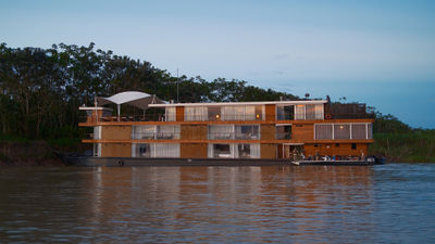 An exterior view of the Zafiro ship by Jungle Experiences.