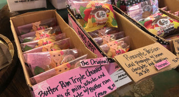 Some of the overstuffed treats that can be found inside The Maui Cookie Lady shop in Makawao.