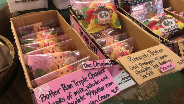 Some of the overstuffed treats that can be found inside The Maui Cookie Lady shop in Makawao.