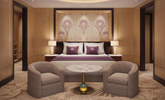 A rendering of a refreshed Queens Grill Suite on the Queen Mary 2.