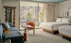 Guestrooms at Romer House Waikiki have a relaxed, residential feel.