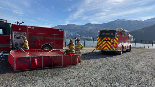 It took multiple fire departments until Tuesday to extinguish the blaze that started on Monday.