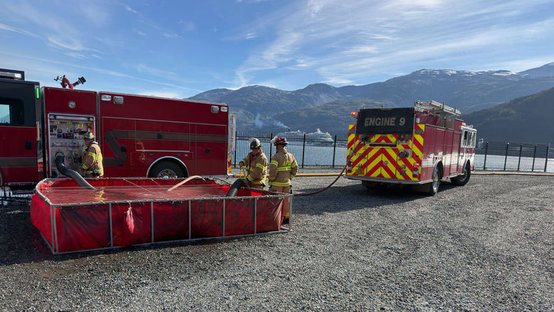 It took multiple fire departments until Tuesday to extinguish the blaze that started on Monday.