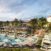 The new central pool area will feature additional food and beverage service and lounge space.