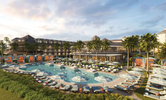The new central pool area will feature additional food and beverage service and lounge space.