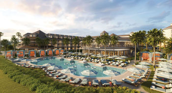 The new central pool area will feature additional food and beverage service and lounge space.